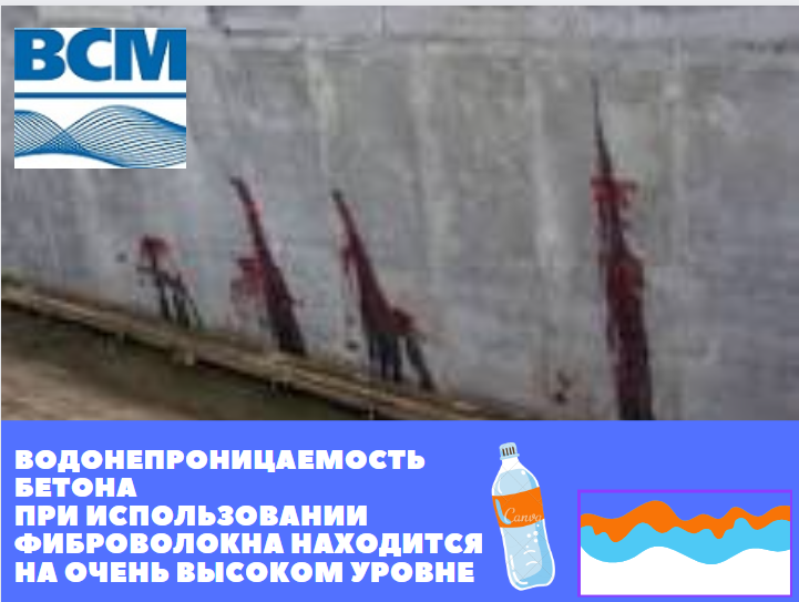 Фиброволокно ВСМ - отличный защитник бетона от воды